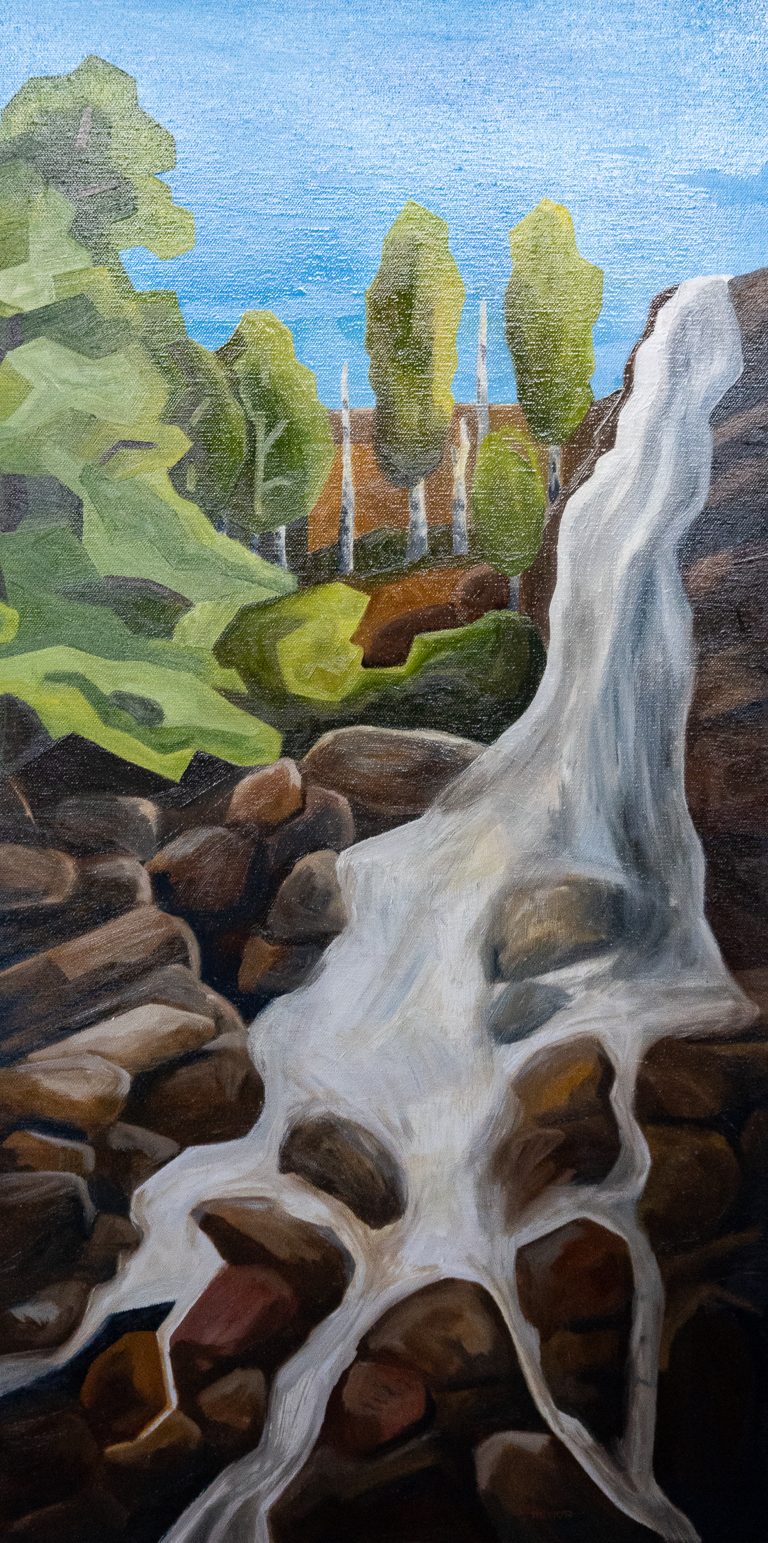 Bridal Veil Falls - Oil on canvas of a family favorite hike, Bridal Veil Falls out of the Cow Creek Trailhead