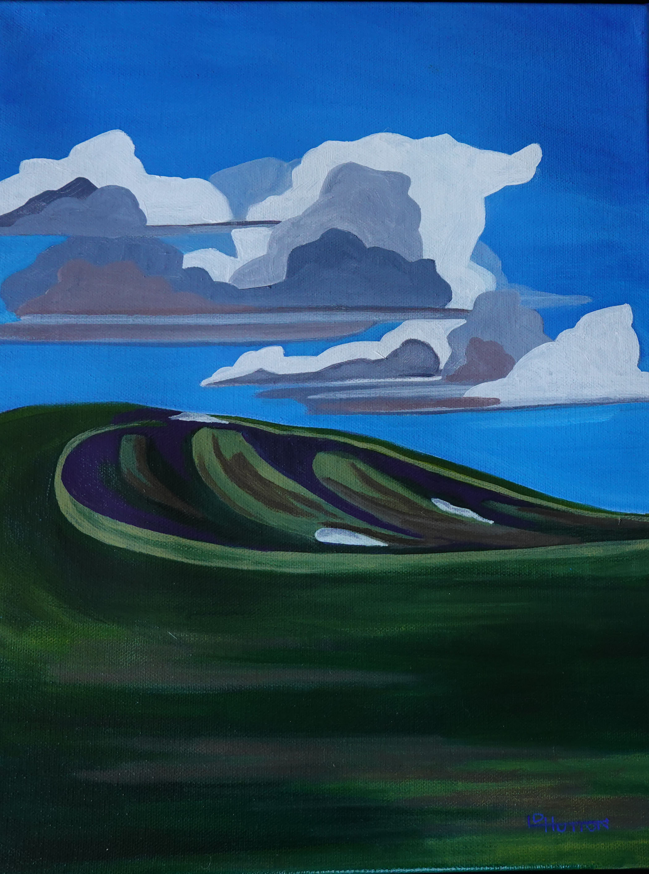 Clouds over Mt. Ida - SOLD - Faithful example of my style - I love painting clouds!
