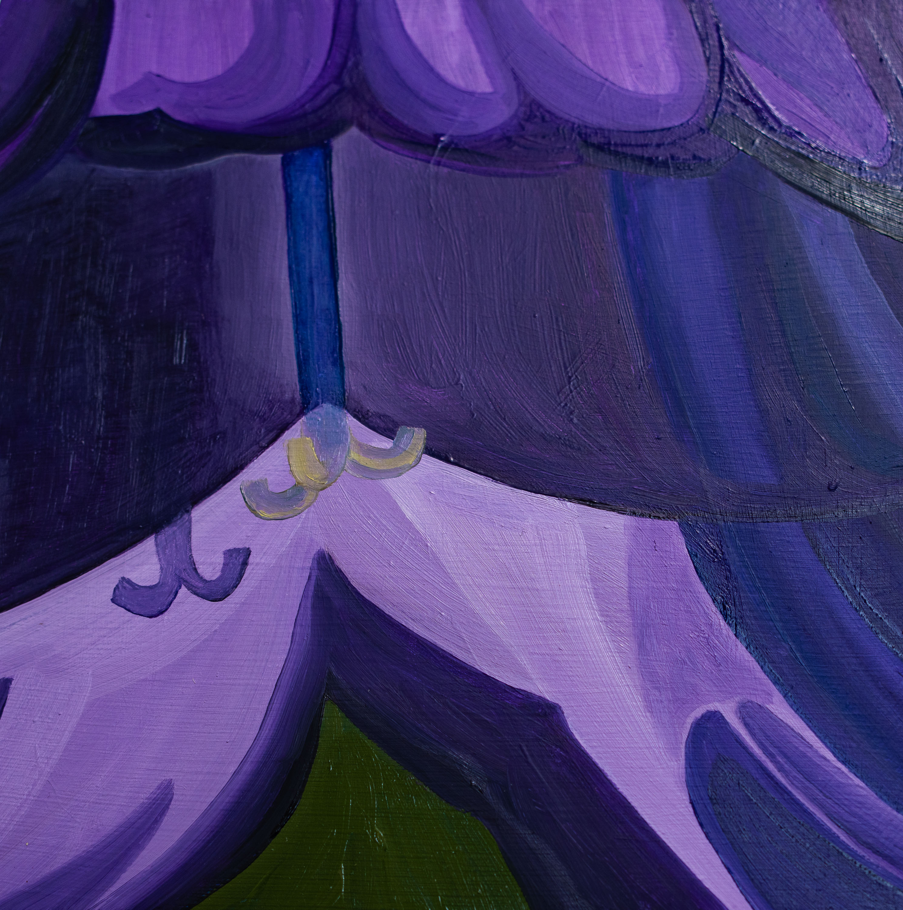 Bluebell - Oil painting on cradled panel. Part of a series of Colorado Wildflower details.